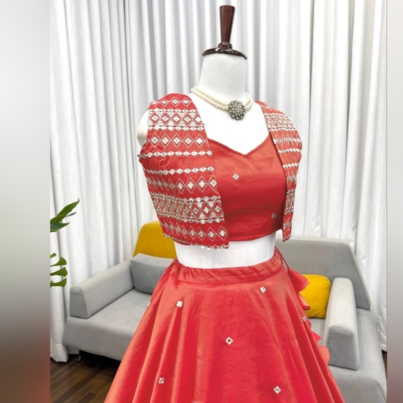 Wedding lehenga party wear lehenga, ethnic wear Traditional lehenga With Jacket - Picture 5 of 16